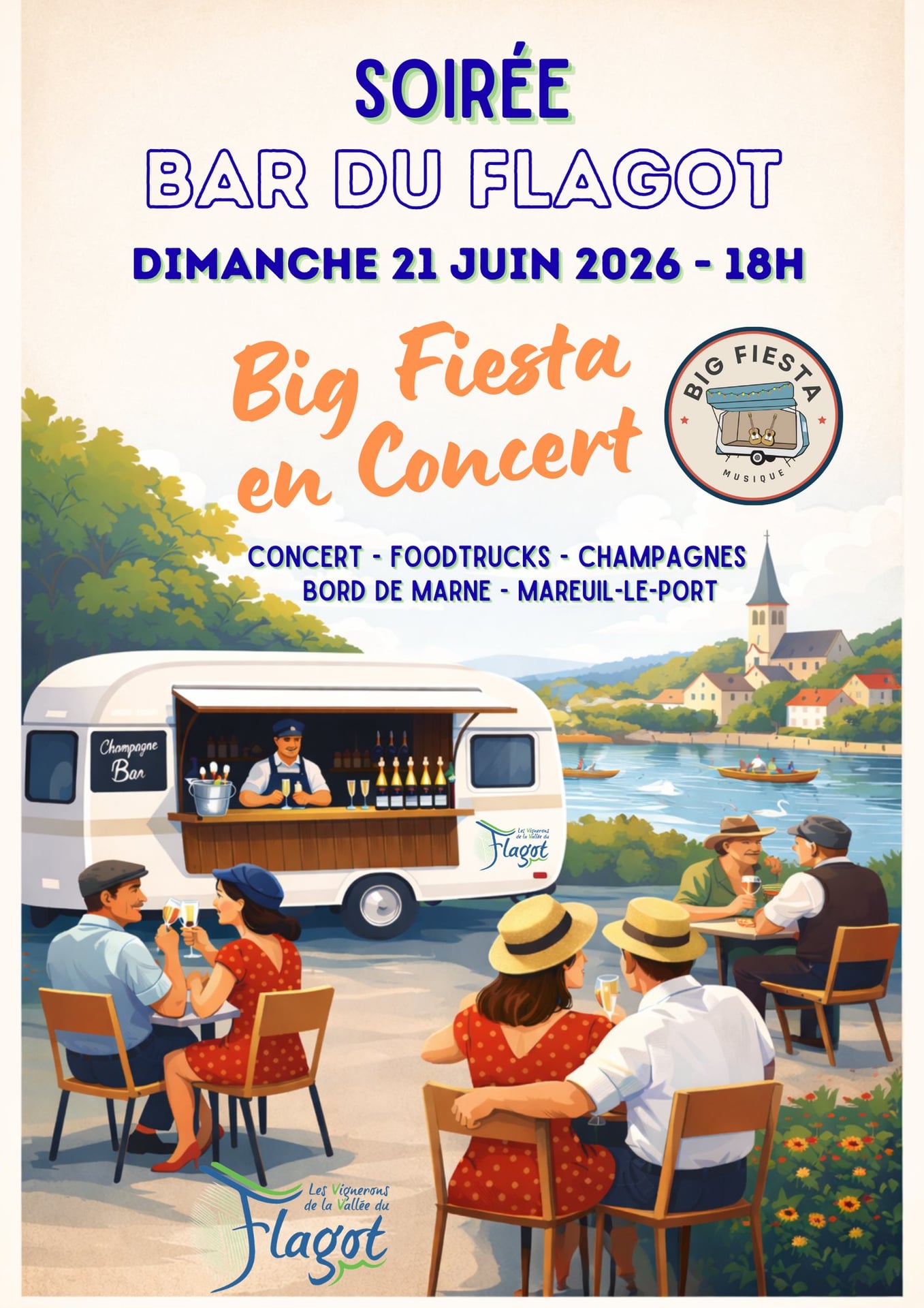 Soirée exceptionnelle Bar à champagne des Vignerons de la Vallée du Flagot "Fête de la Musique"