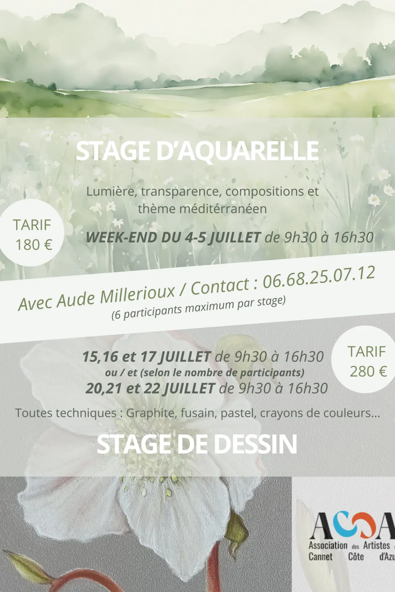 Stage d'aquarelle et Dessin  - ACCA
