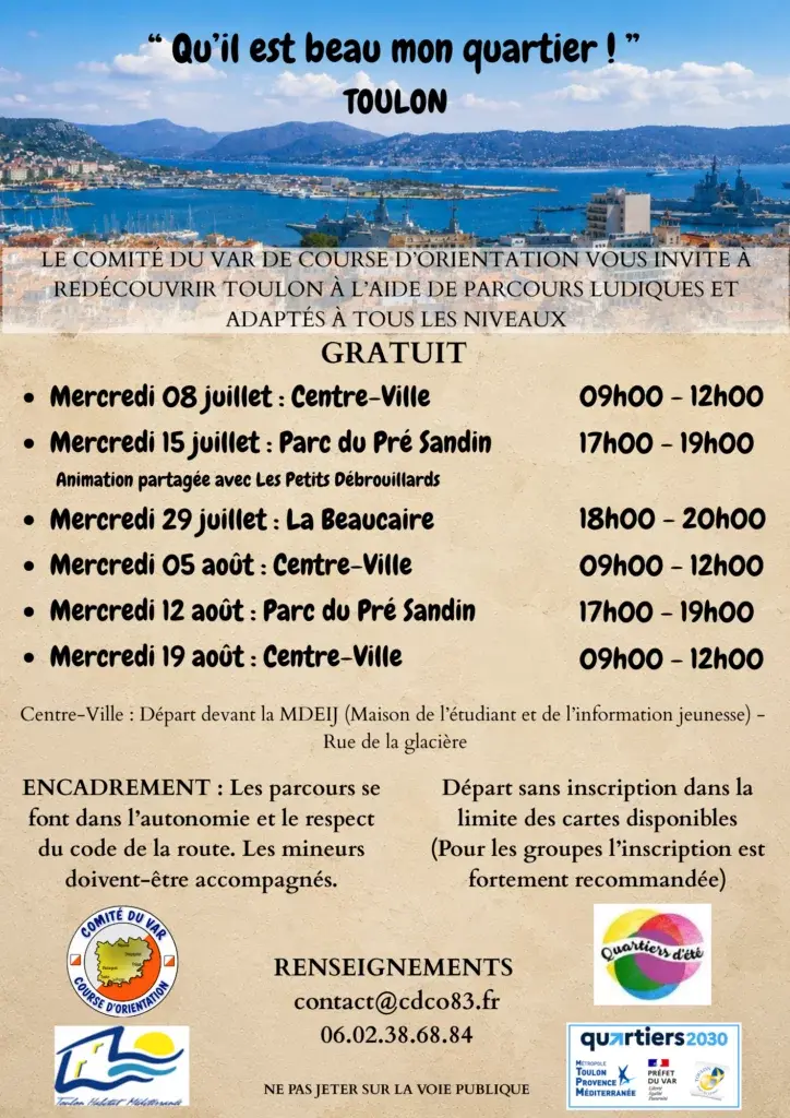 Course d'orientation - Qu'il est beau mon quartier ! Toulon Parc du Pré Sandin