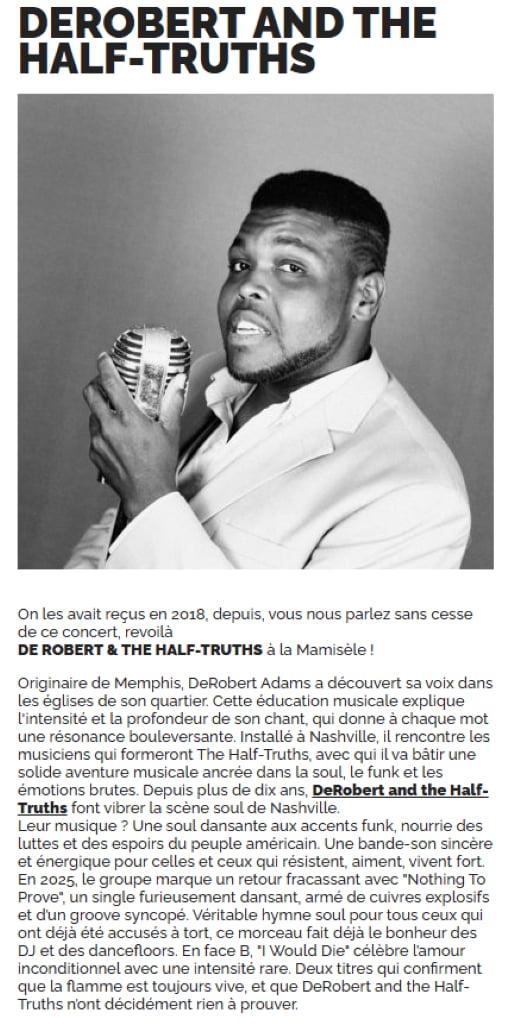 Concert à la mamisèle - DeRobert and the Half-Truths