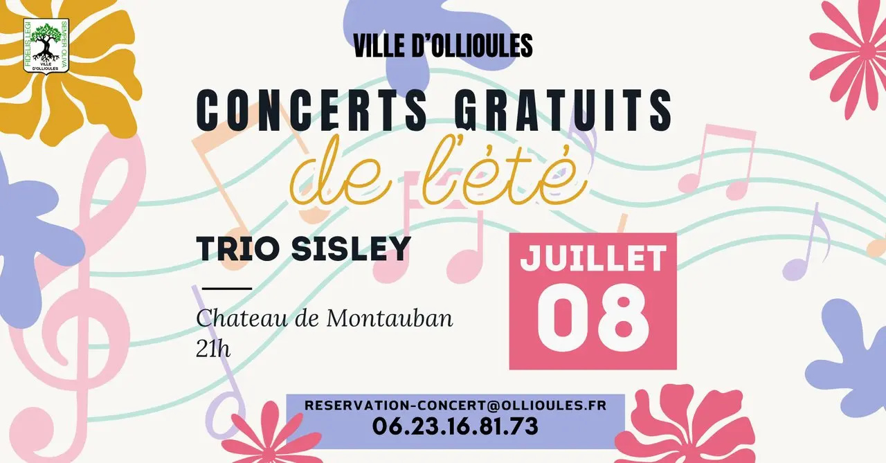 Concerts de l'été : Trio Sisley (violon, violoncelle et piano)