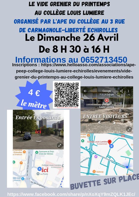 Vide grenier du printemps 2026 du collège louis lumière