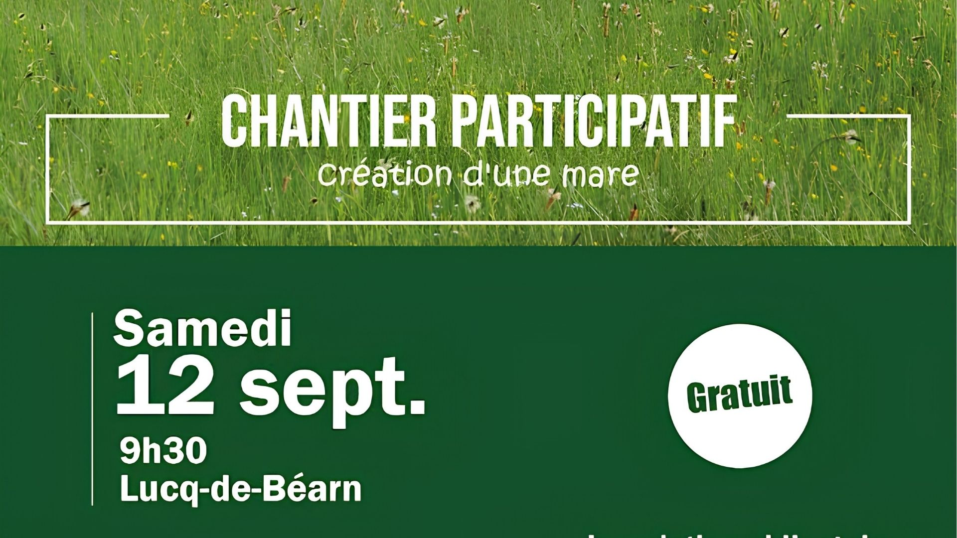 Chantier participatif : Création de mare