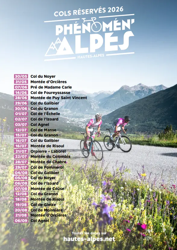 Cols réservés 2026 : montée de Vallouise à Puy St Vincent 1600