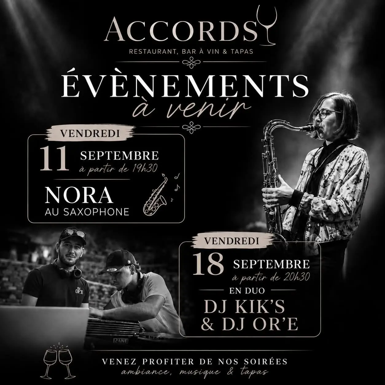 Soirée DJ au Restaurant Accords, Bar à vin & Tapas