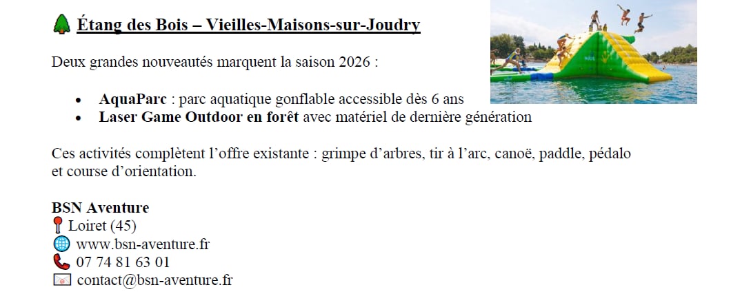 Activités à l'Etang des Bois