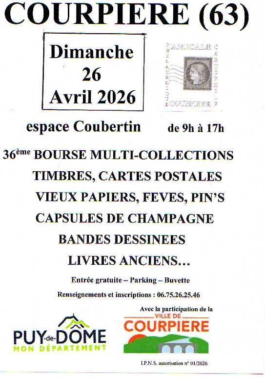 36ème bourse aux timbres cartes postales, capsules de champagne...