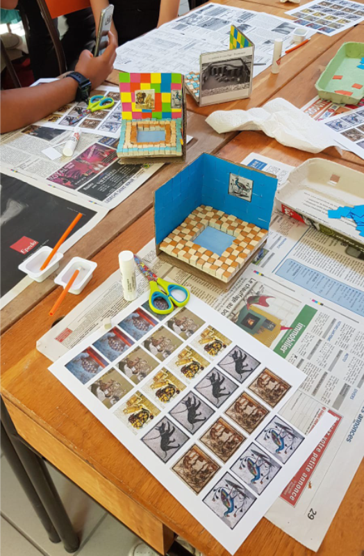 Atelier préhistoire : maquette d'hypocauste et décoration chez les Romains