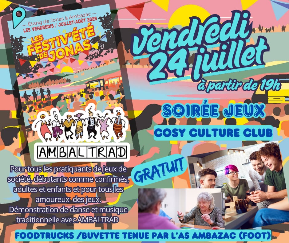 Les Festiv'Eté de Jonas : Soirée jeux / Cosy Culture Club