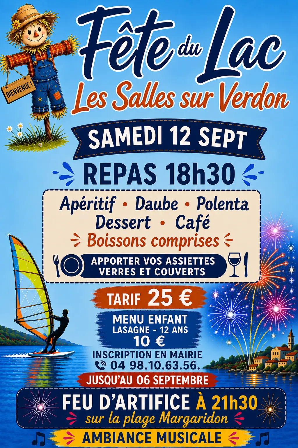 Fête du lac de Sainte-Croix- repas et feu d'artifice