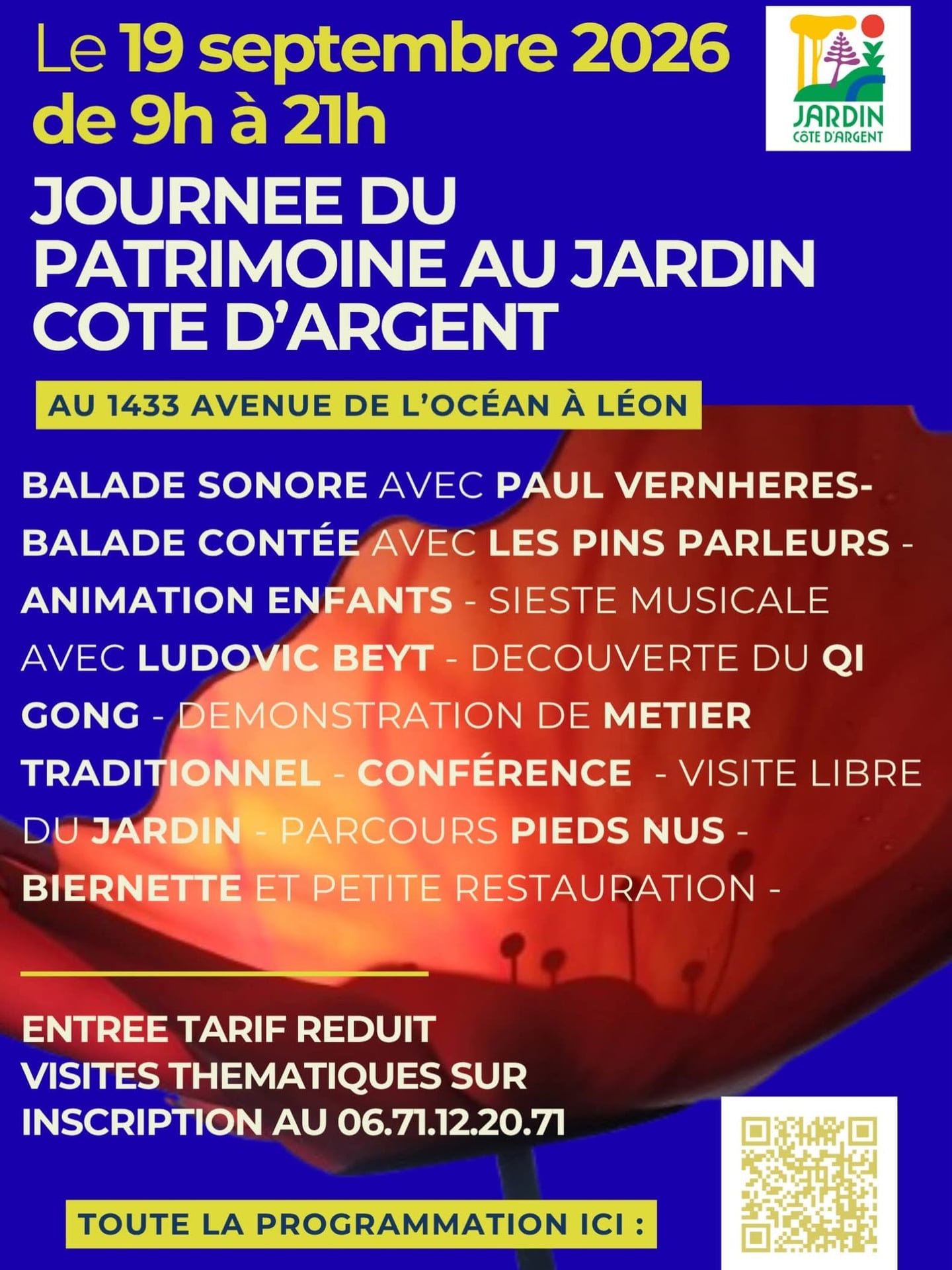 Journées du Patrimoine au Jardin de la Côte d'Argent