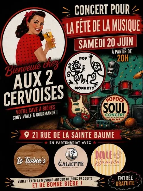 Concert : Pop Monkey's - Pop Rock Blues | Fête de la musique