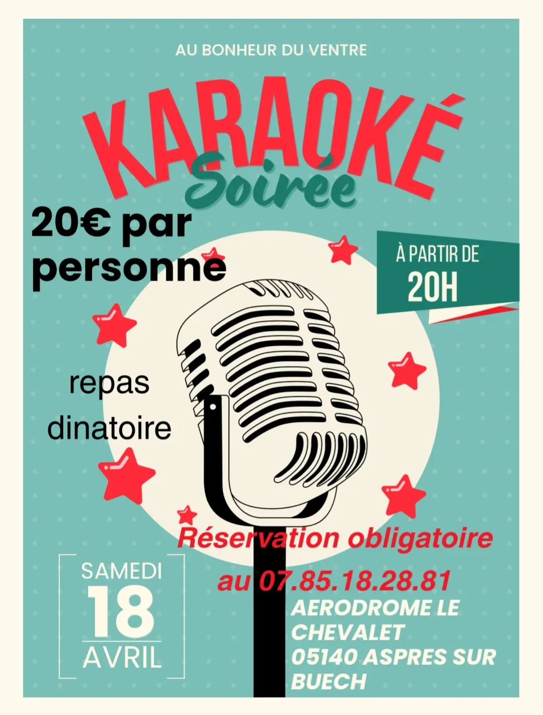 Soirée karaoké au restaurant « Au bonheur du ventre »