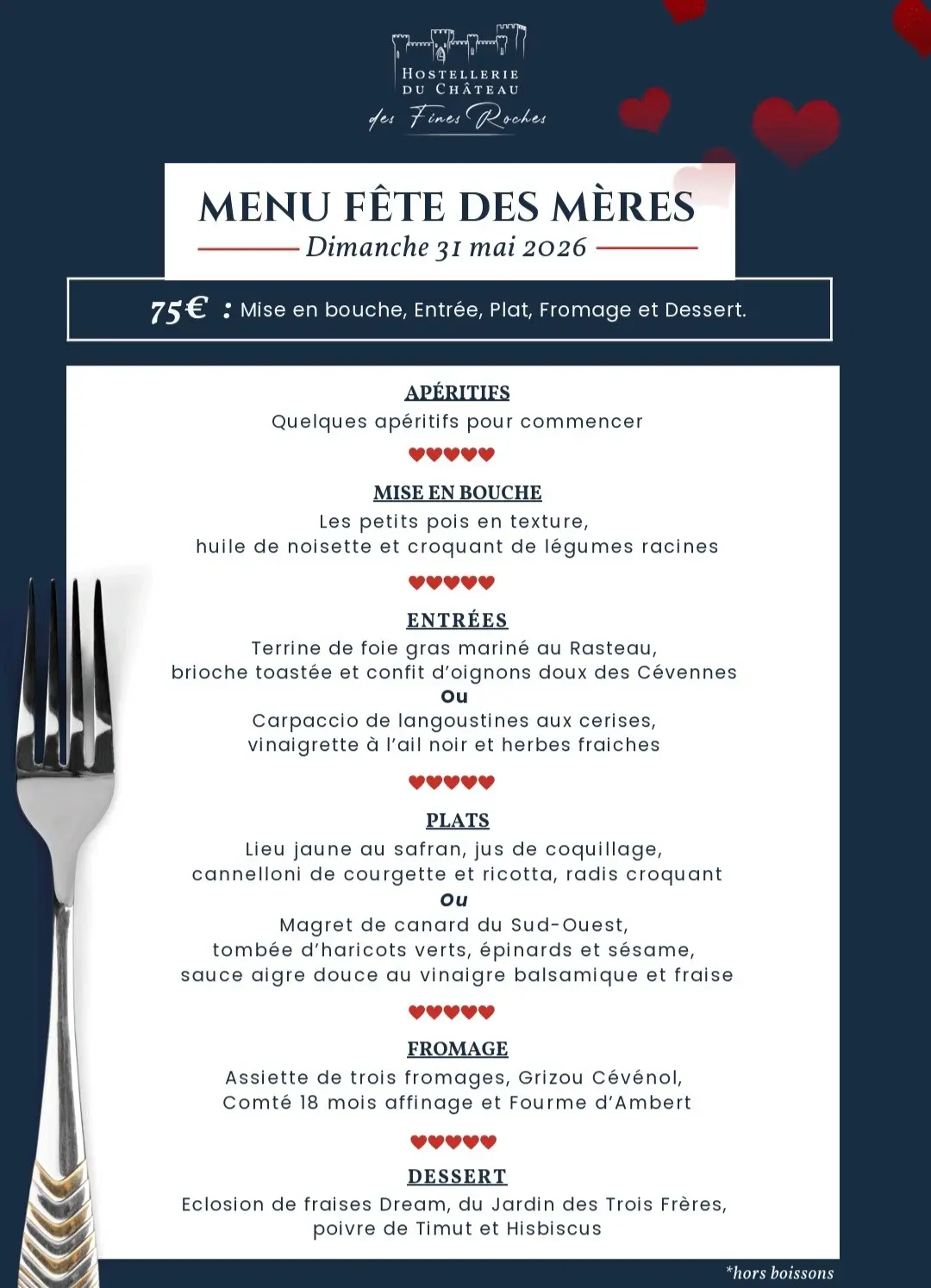 La Fête des mères à l'Hostellerie du Château des Fines Roches