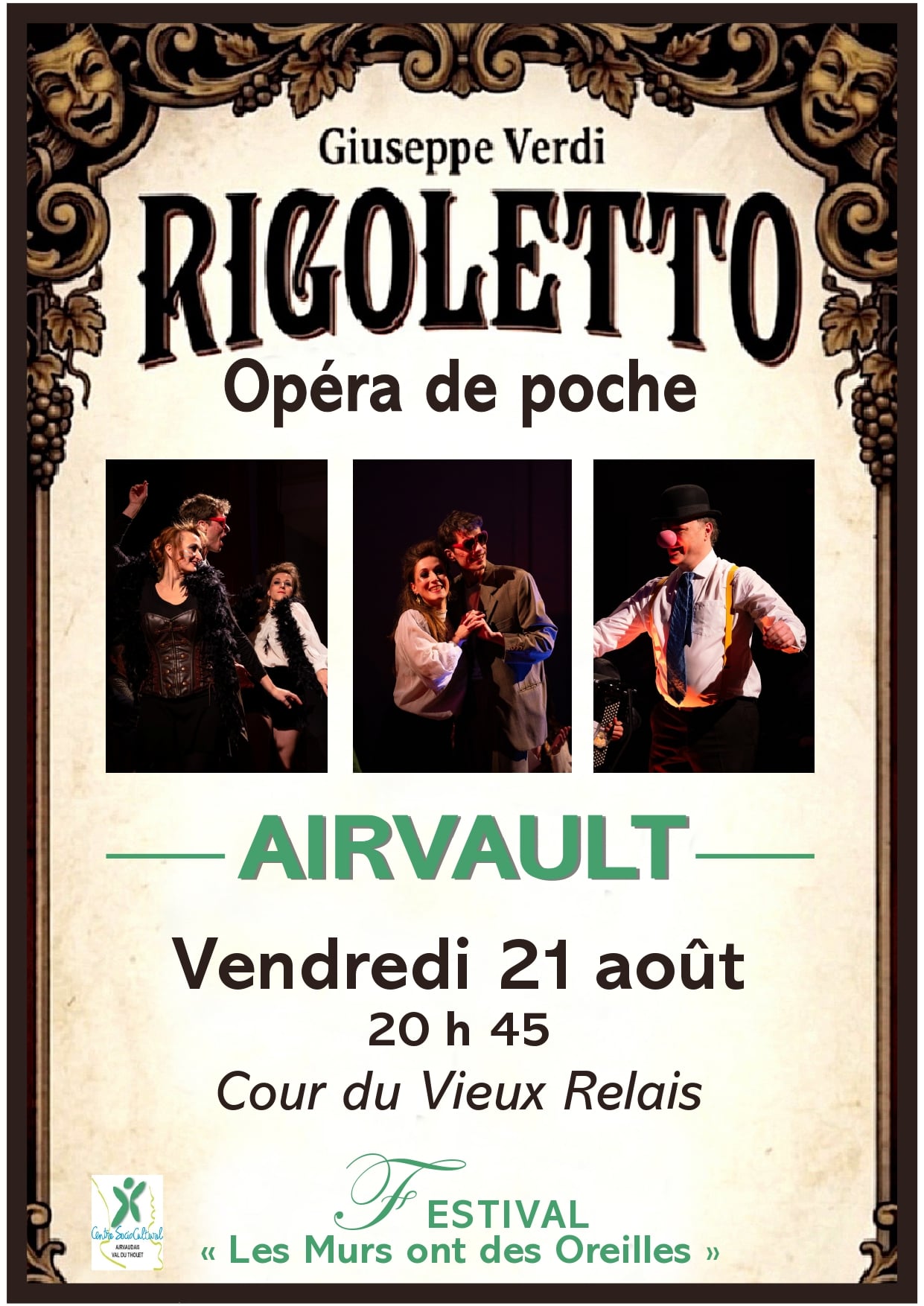 Concert - Opéra de poche : Rigoletto de VERDI, dans le cadre du Festival Les Murs ont des Oreilles
