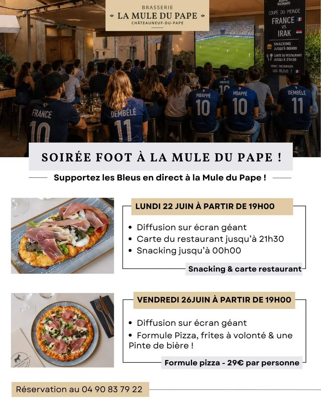 Soirée foot à la Mule du Pape