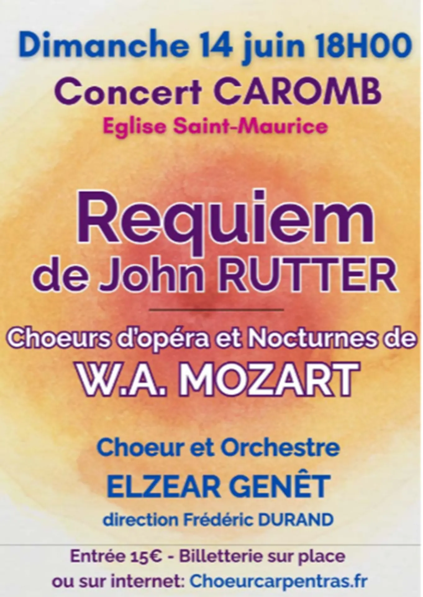 Concert Rutter et Mozart par le Choeur Elzear Genêt