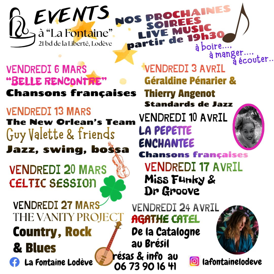 SOIREES LIVE MUSIC A LA FONTAINE