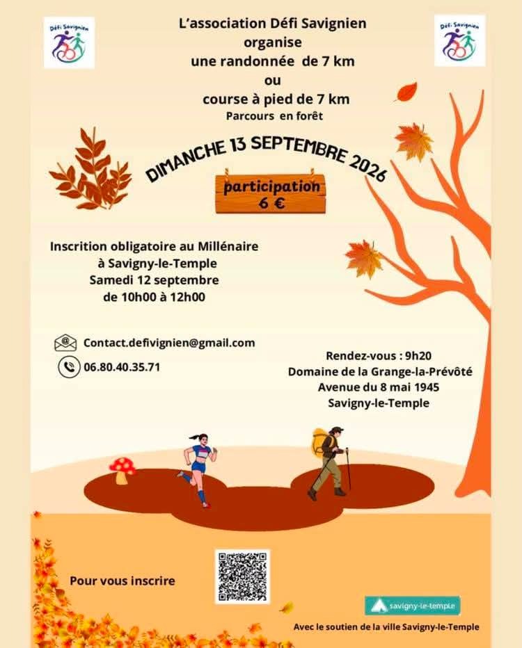 Randonnée ou course à pied de 7 km en forêt