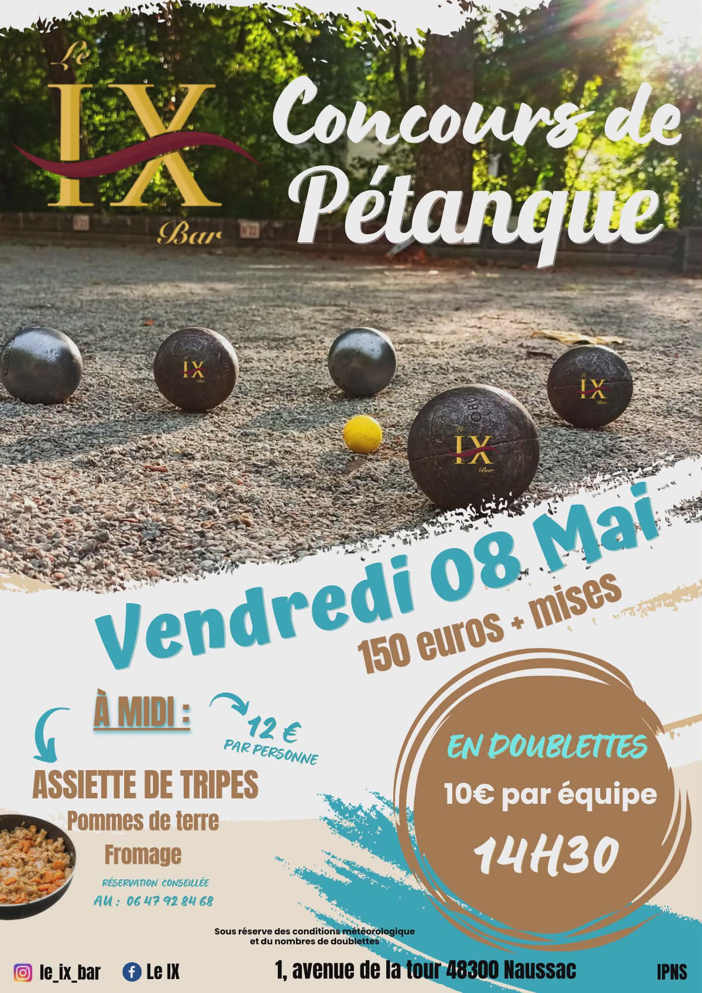 CONCOURS DE PÉTANQUE EN DOUBLETTES