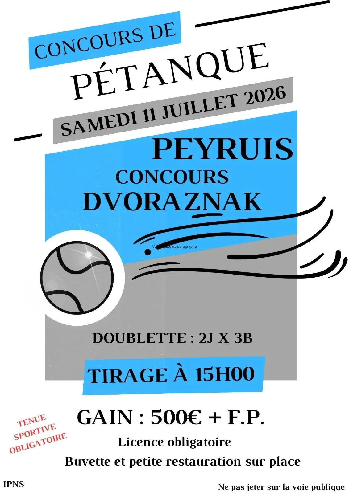 Concours de pétanque challenge Dvoraznak à Peyruis