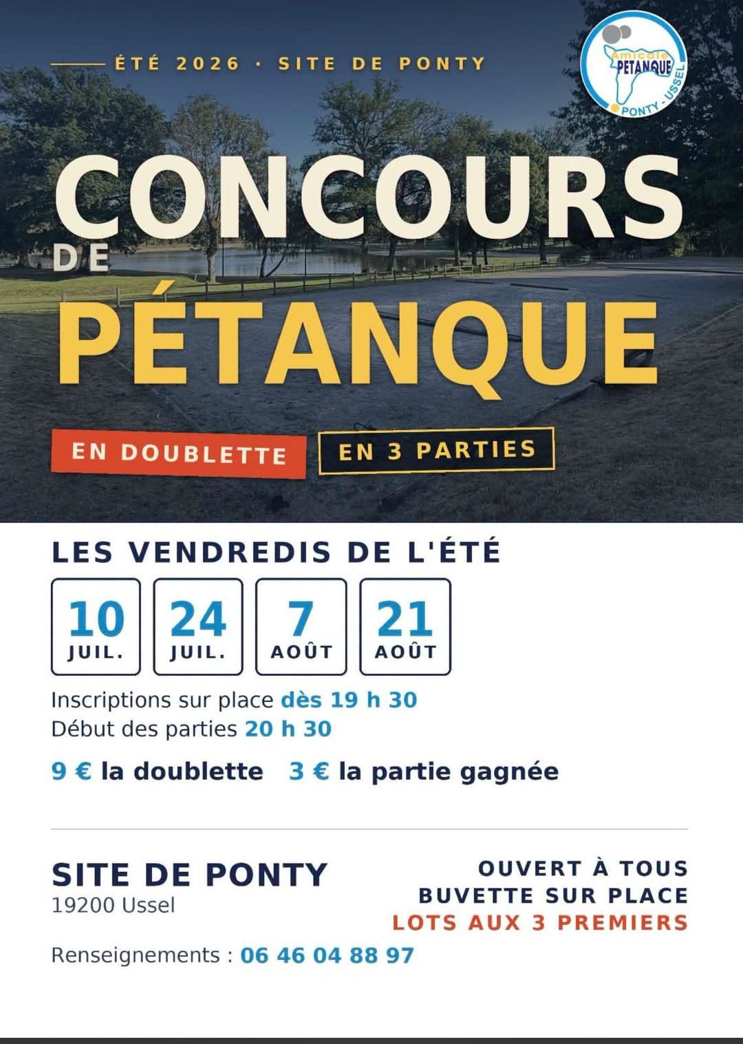 Concours de pétanque en doublette