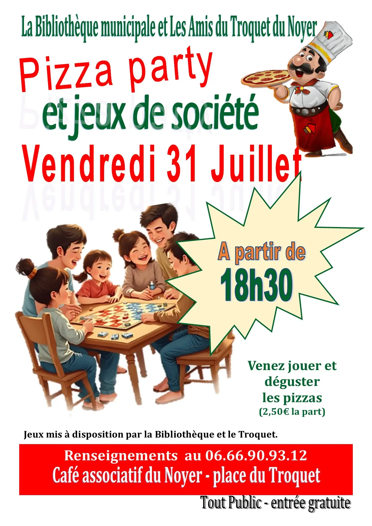 Pizza party et jeux de société