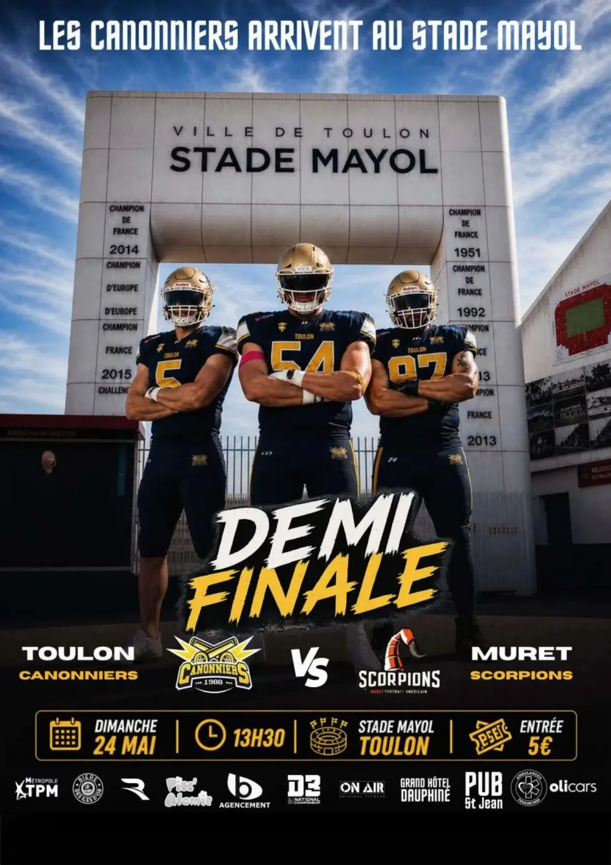 Football Américain - Demi-finale Cannoniers de Toulon vs Muret Scorpions
