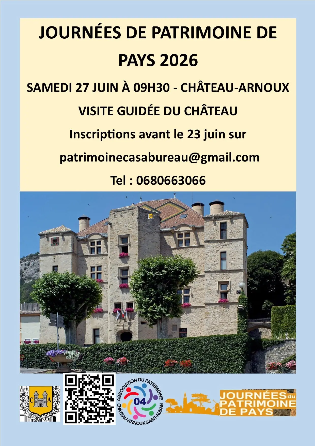 Journées de patrimoine de pays à Châtau-Arnoux