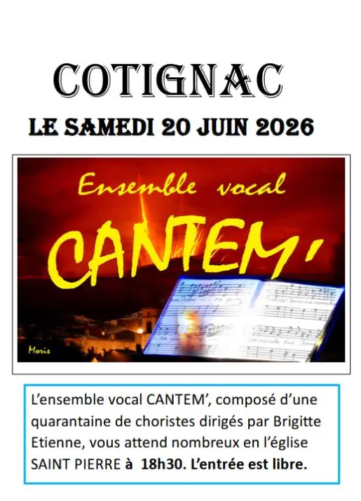 Concert : Ensemble vocal Cantem - Chansons françaises | Fête de la musique