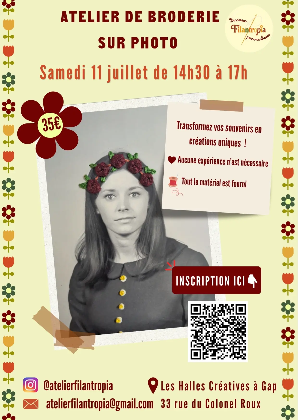 Atelier de broderie sur photo