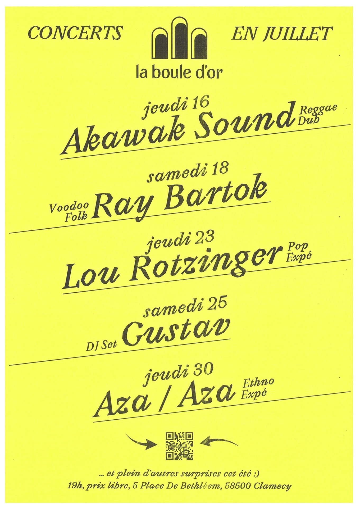Concert à la Boule d'Or : Aza / Aza