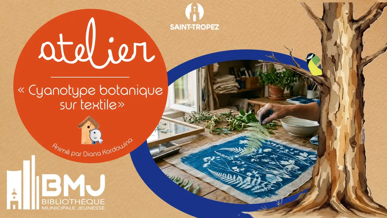 Atelier photographique - Cyanotype botanique sur textile