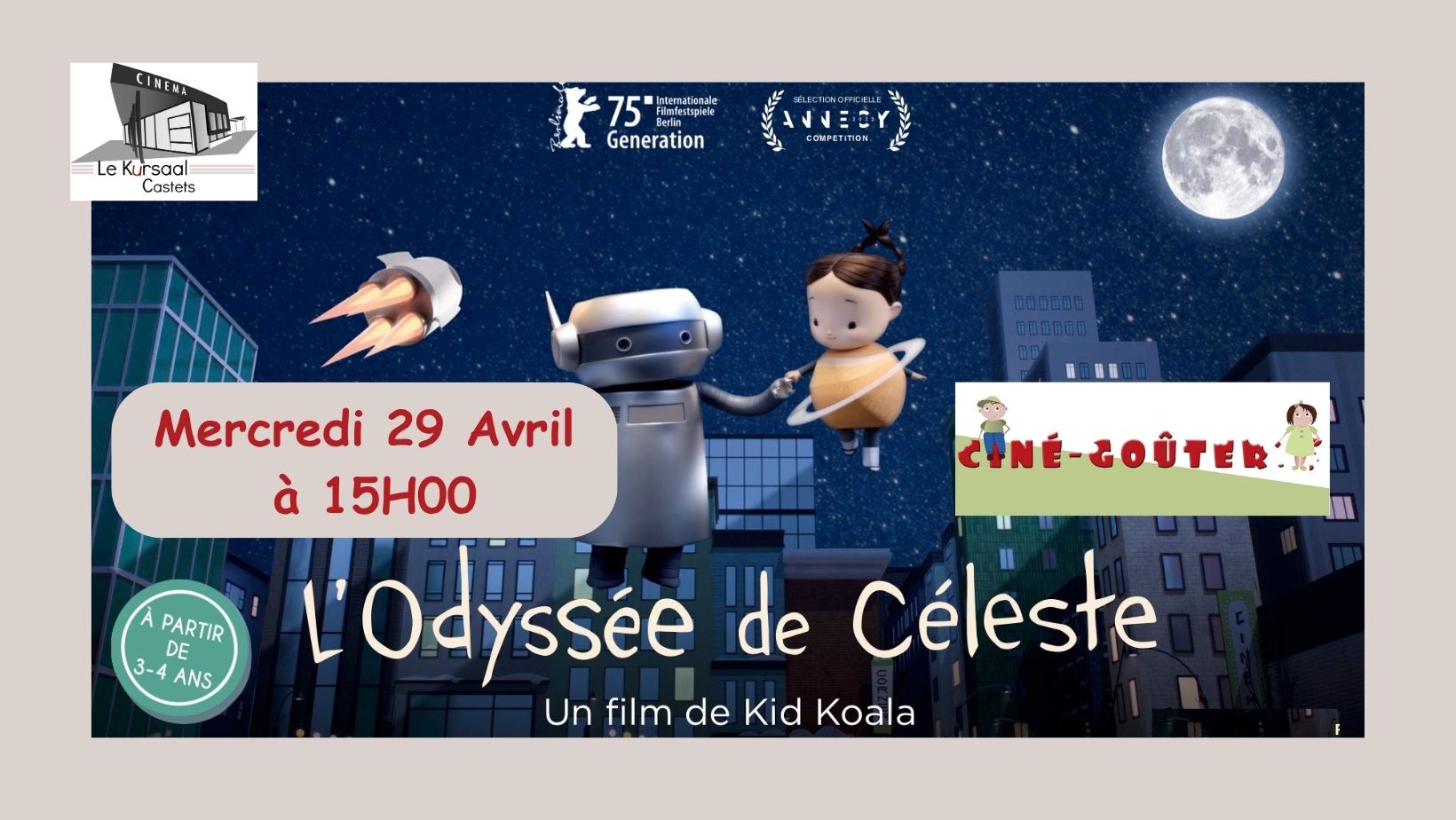 Ciné-goûter "L'Odyssée de Céleste"