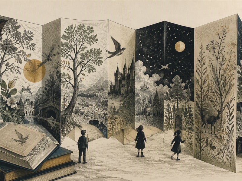 Lecture de contes à partir de livres précieux