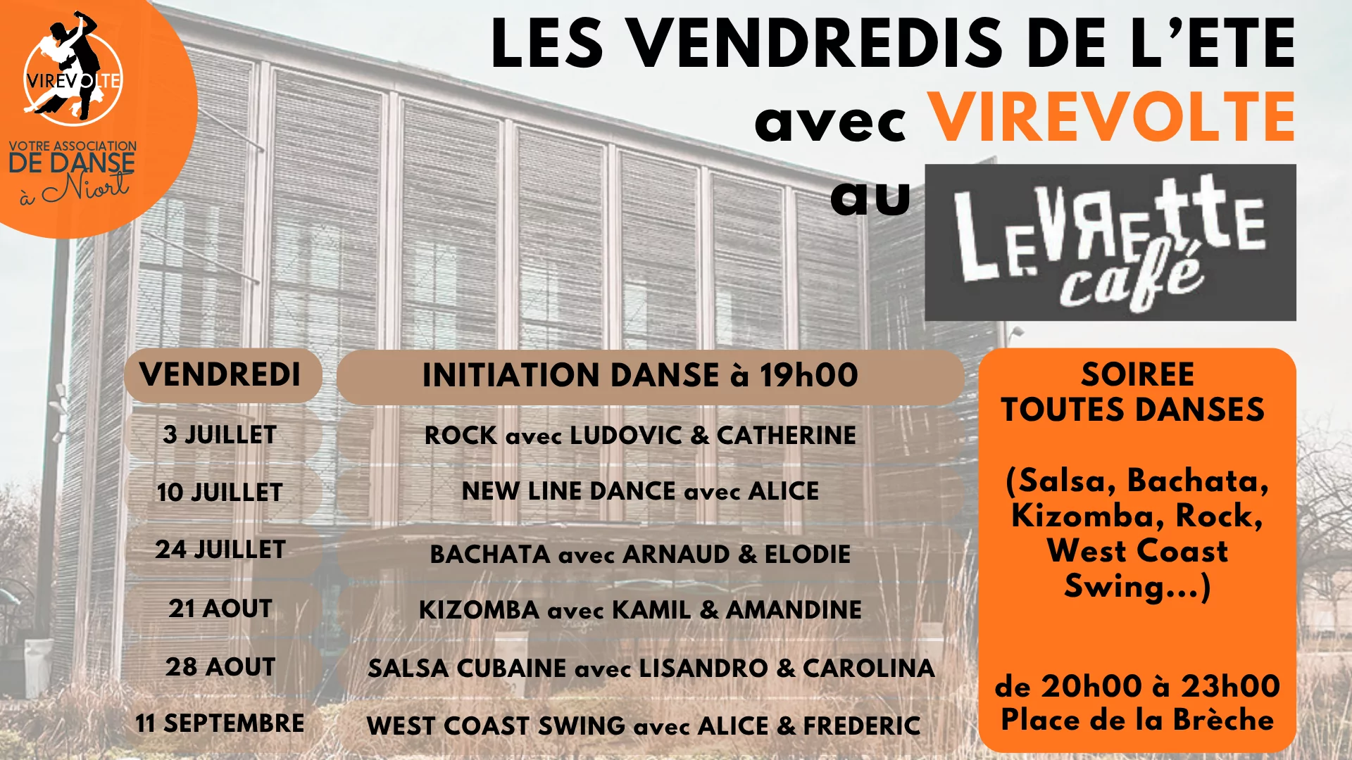 Les vendredis de l'été avec Virevolte au Levrette Café à Niort