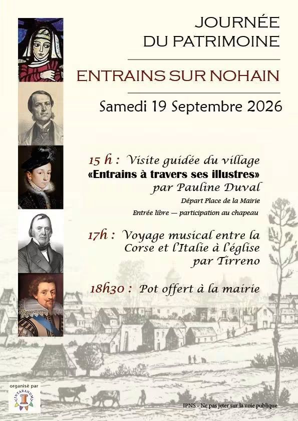 Journées Européennes du Patrimoine - Entrains à travers ses illustres