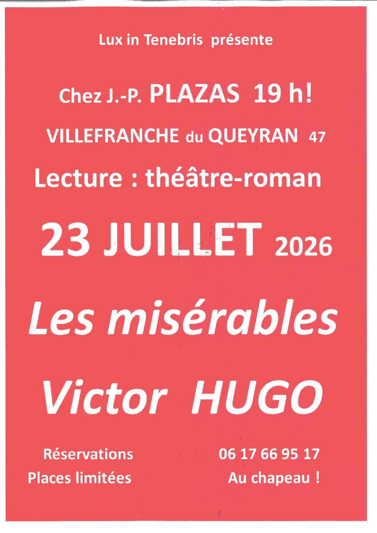 Lecture théâtre-roman : Les Misérables