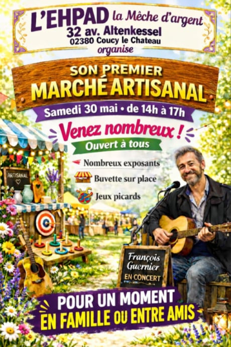 Marché artisanal à Coucy-le-Château