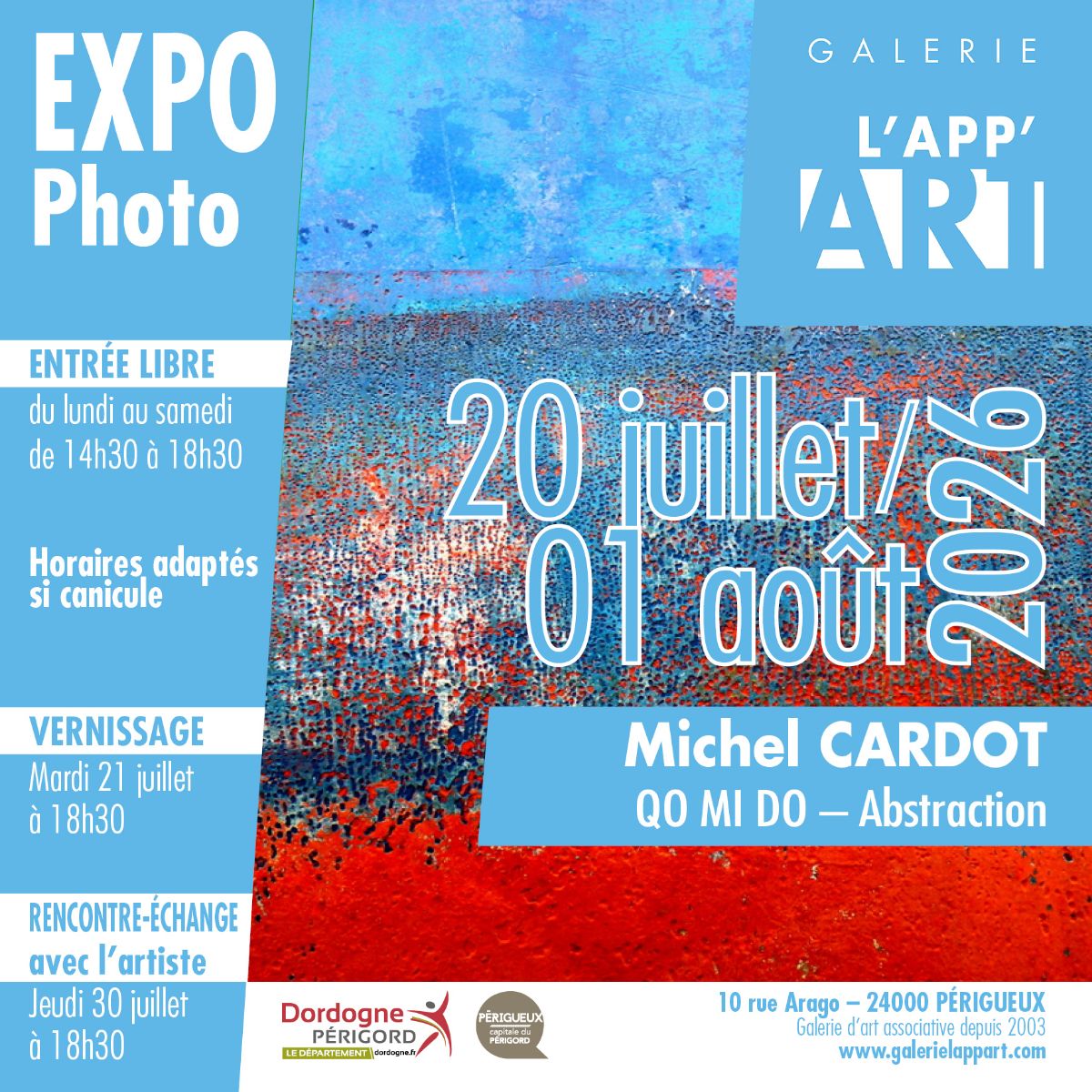 Exposition - "QO MI DO - Abstraction" par Michel CARDOT - Galerie l'App'Art