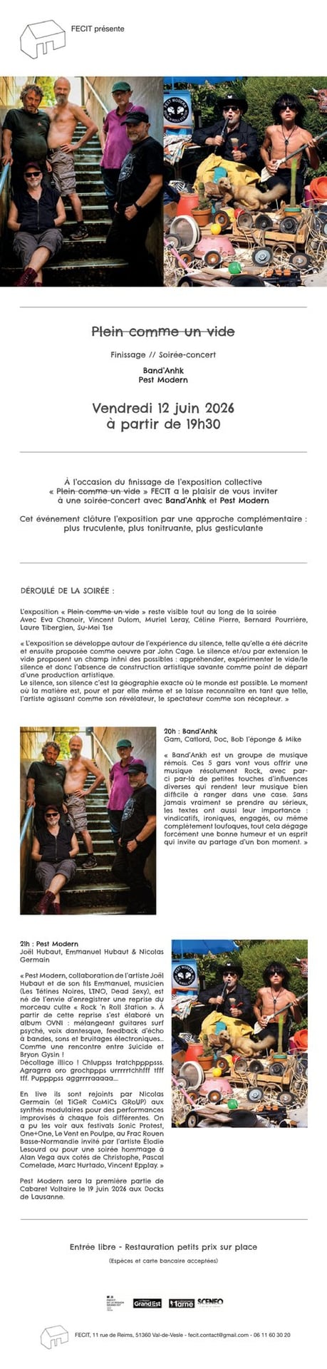 Soirée-concert / Finissage de l’exposition « Plein comme un vide »