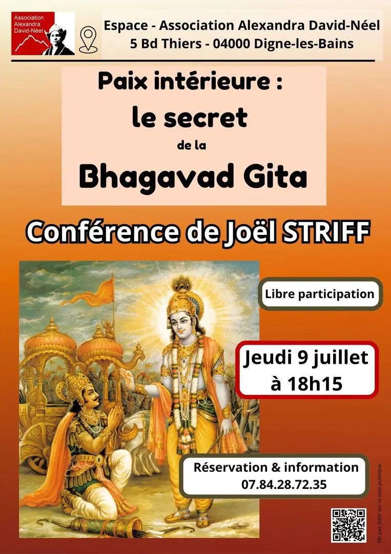 Conférence - Paix intérieur : le secret de la Bhagavad Gita