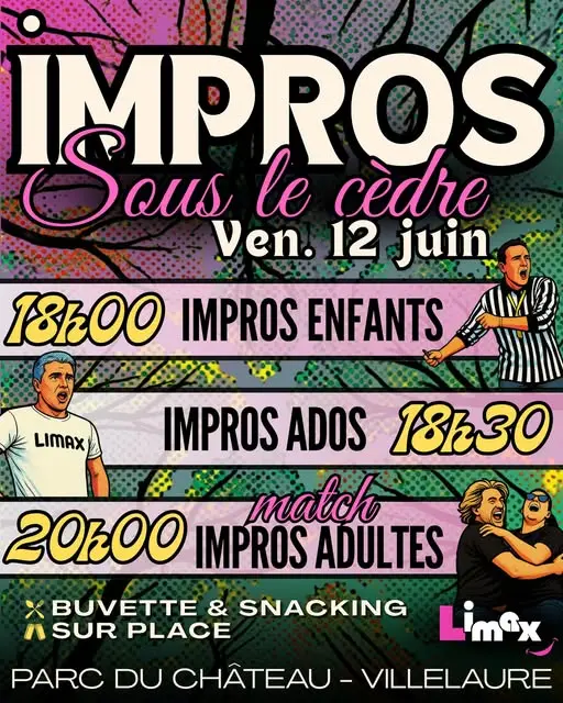 Impros sous le cèdre à Villelaure.