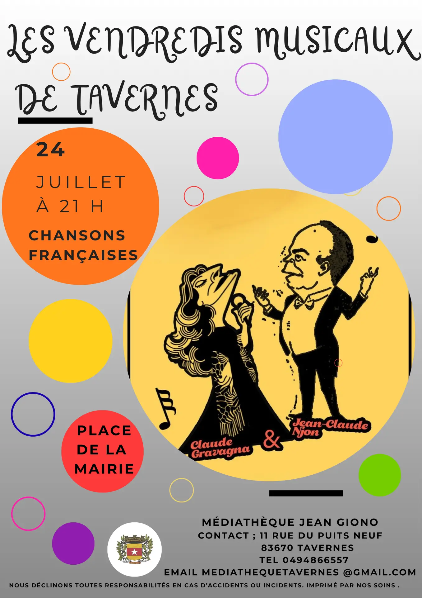 Concert : Chansons françaises | Les vendredis musicaux de Tavernes