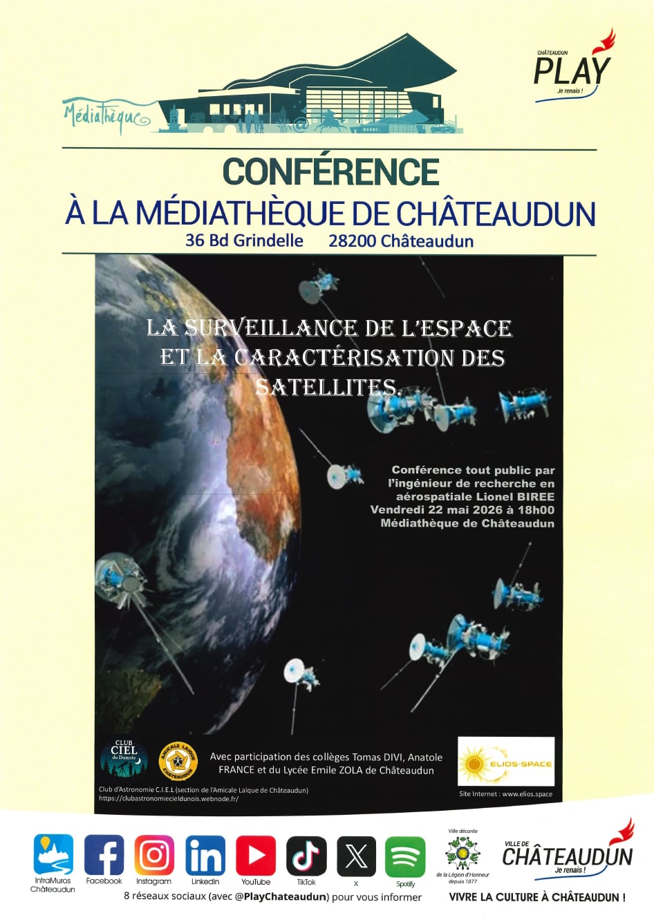 Conférence - La Surveillance de l'Espace et la Caractérisation des Satellites