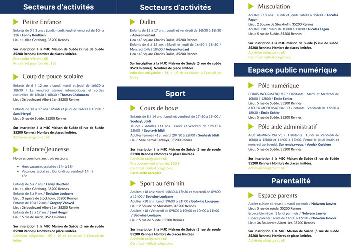 🎉 La plaquette de la MJC Maison de Suède 2025/2026 est enfin sortie !