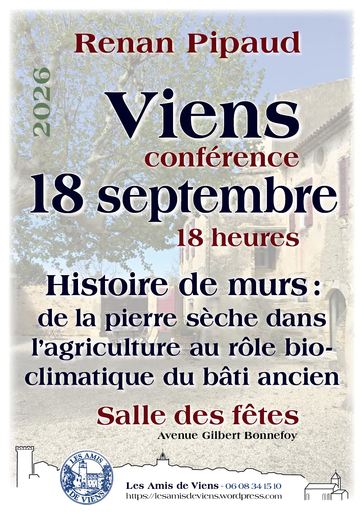Conference de Renan Pipaud : HISTOIRE DE MURS