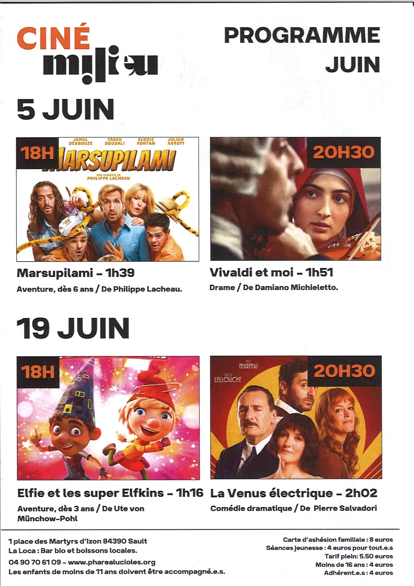 Cinéma itinérant à Sault : "Elfie et les super Elfkins" et "La Venus électrique"