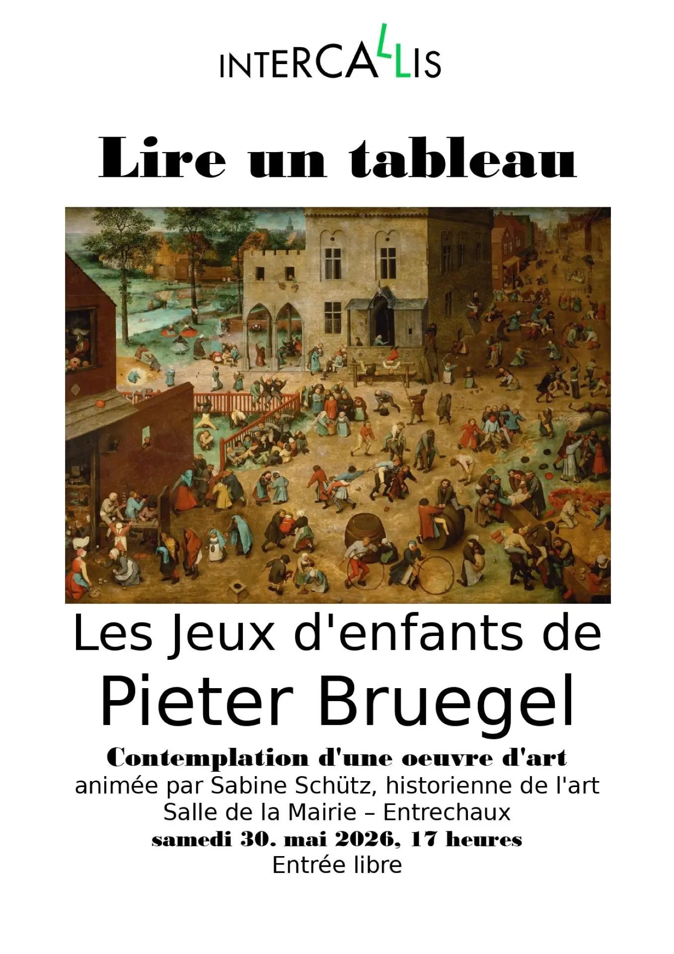 Lire un tableau : “"Jeux d'enfants" de Peter Bruegel - Intercallis