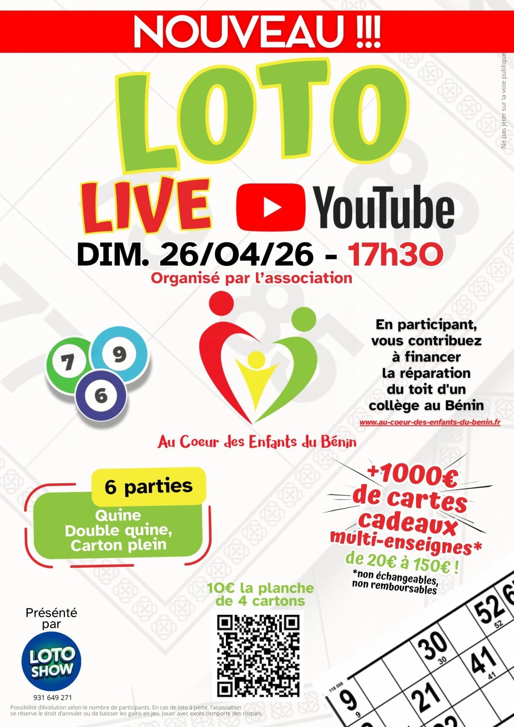 LOTO Live pour les enfants du Bénin